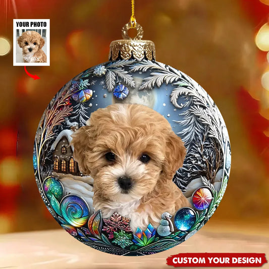 Personalized Dog Cat Photo Ornament, Custom Pets Make Our Lives Whole Acrylic Keepsake, Gift for Pet Lover Dog Mom Cat Dad