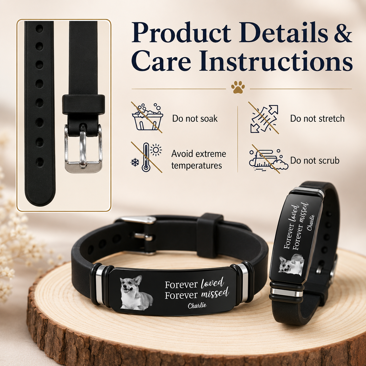 Für immer geliebtes Erinnerungsfoto-Armband – Personalisiertes Erinnerungsgeschenk