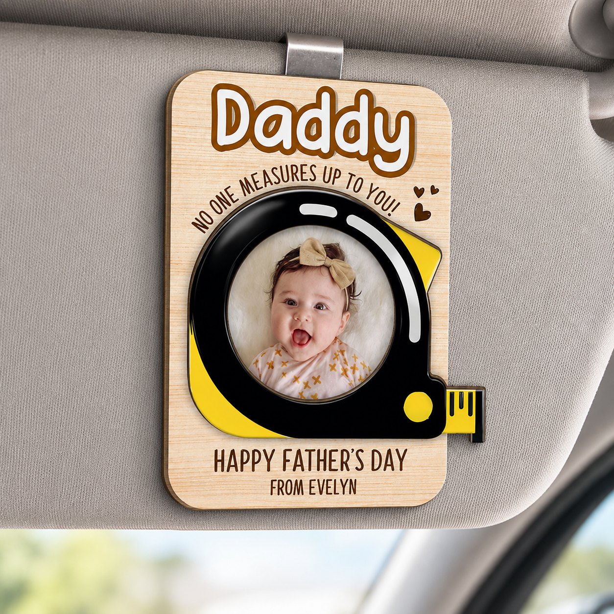 Clip parasol personalizado con foto para papá o abuelo – Nadie se compara contigo, accesorio personalizado para coche, regalo del Día del Padre para papá
