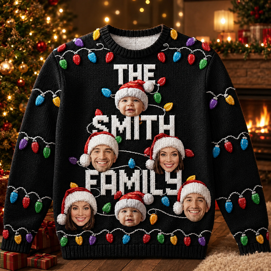 Personalized Pet Family Ugly Christmas Sweater, Custom Photo Pet Lover Christmas Sweatshirt, Funny Family Holiday Gift