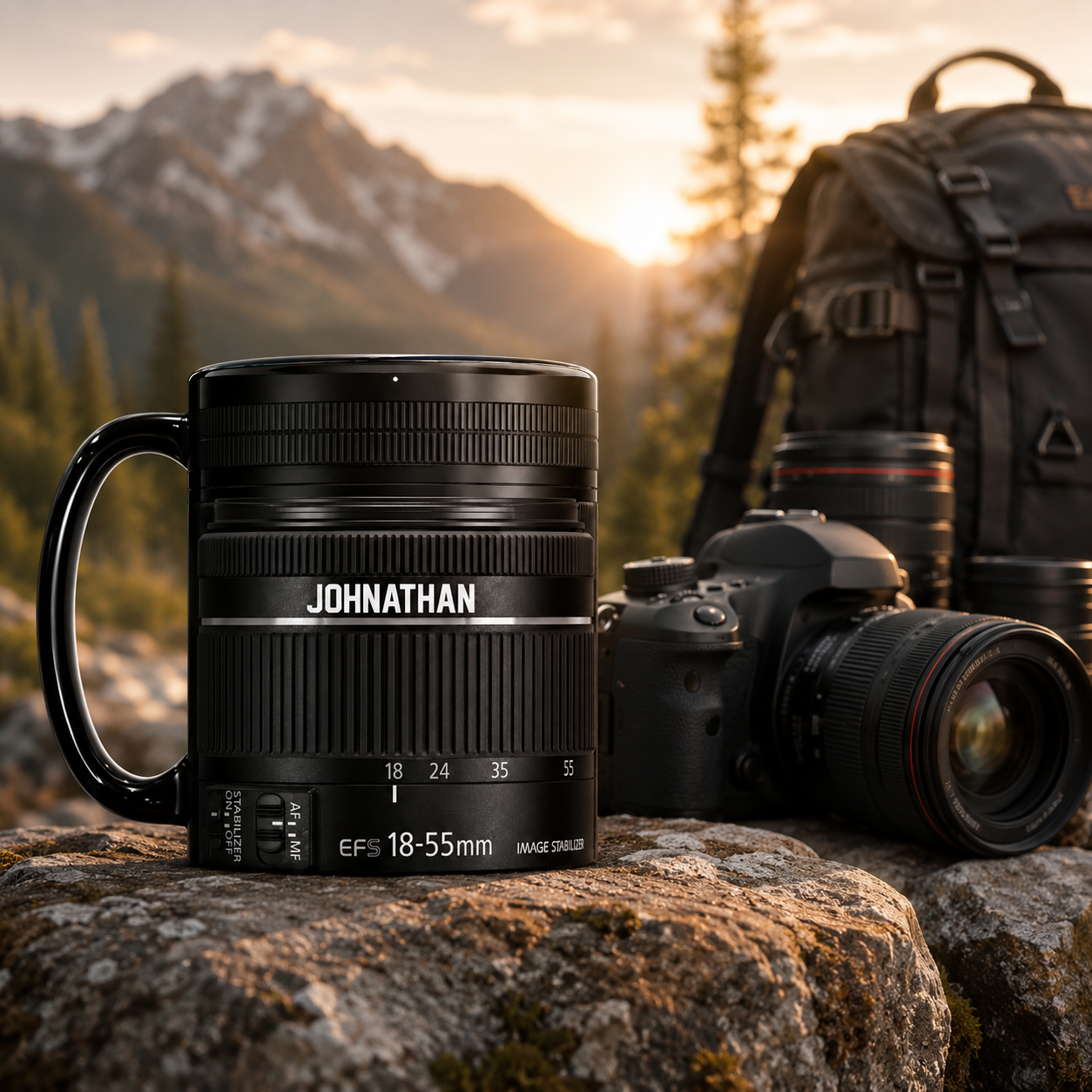 Personalized Camera Lens Coffee Mug 3D Effect with Custom Name, Camera Lens Mug Gift for Photographers, Photography Lover, Camera Enthusiast