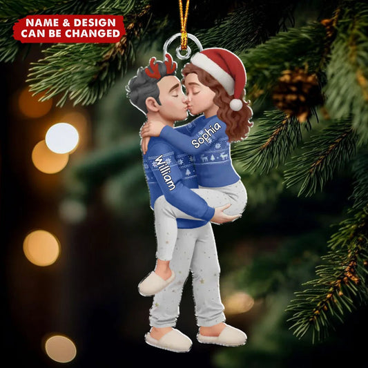 Personalized Husband Wife Christmas Ornament, Custom Couple Acrylic Keepsake, Romantic Gift for Husband Wife Newlyweds Anniversary