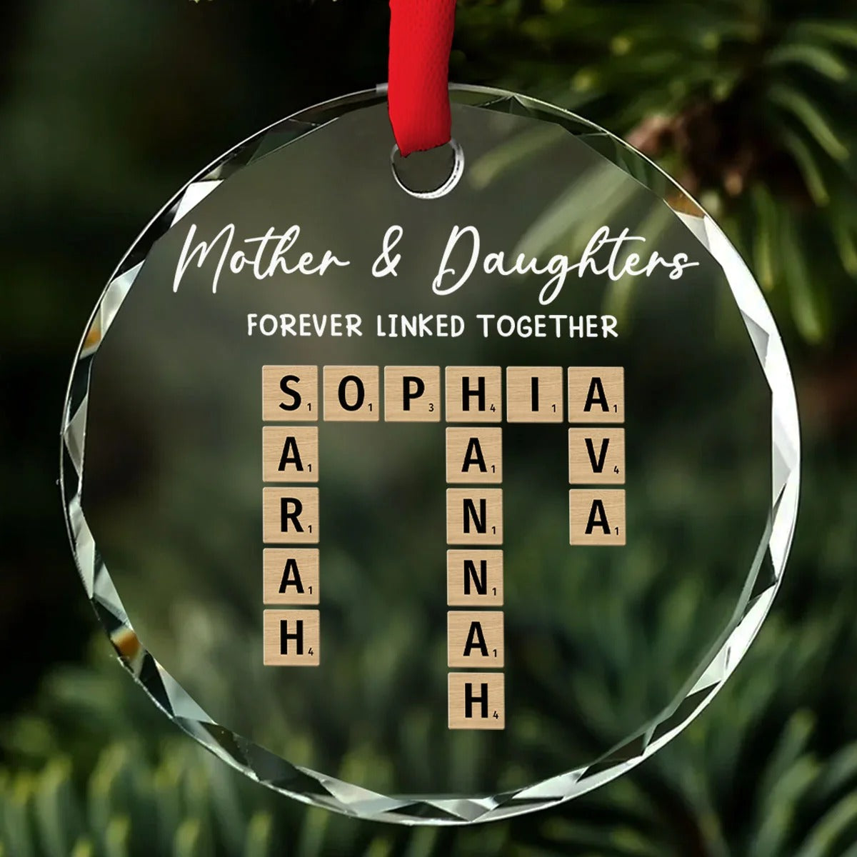 Personalized Family Roots Glass Ornament with Names, Custom Family Tree Christmas Keepsake, Gift for Parents Grandparents Siblings