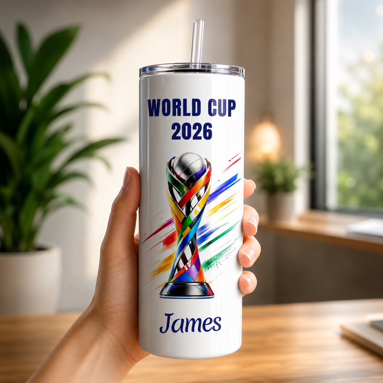 Personalized Soccer Tumbler 3D Effect – Custom Name Football Fan Gift Inspired by World Cup 2026