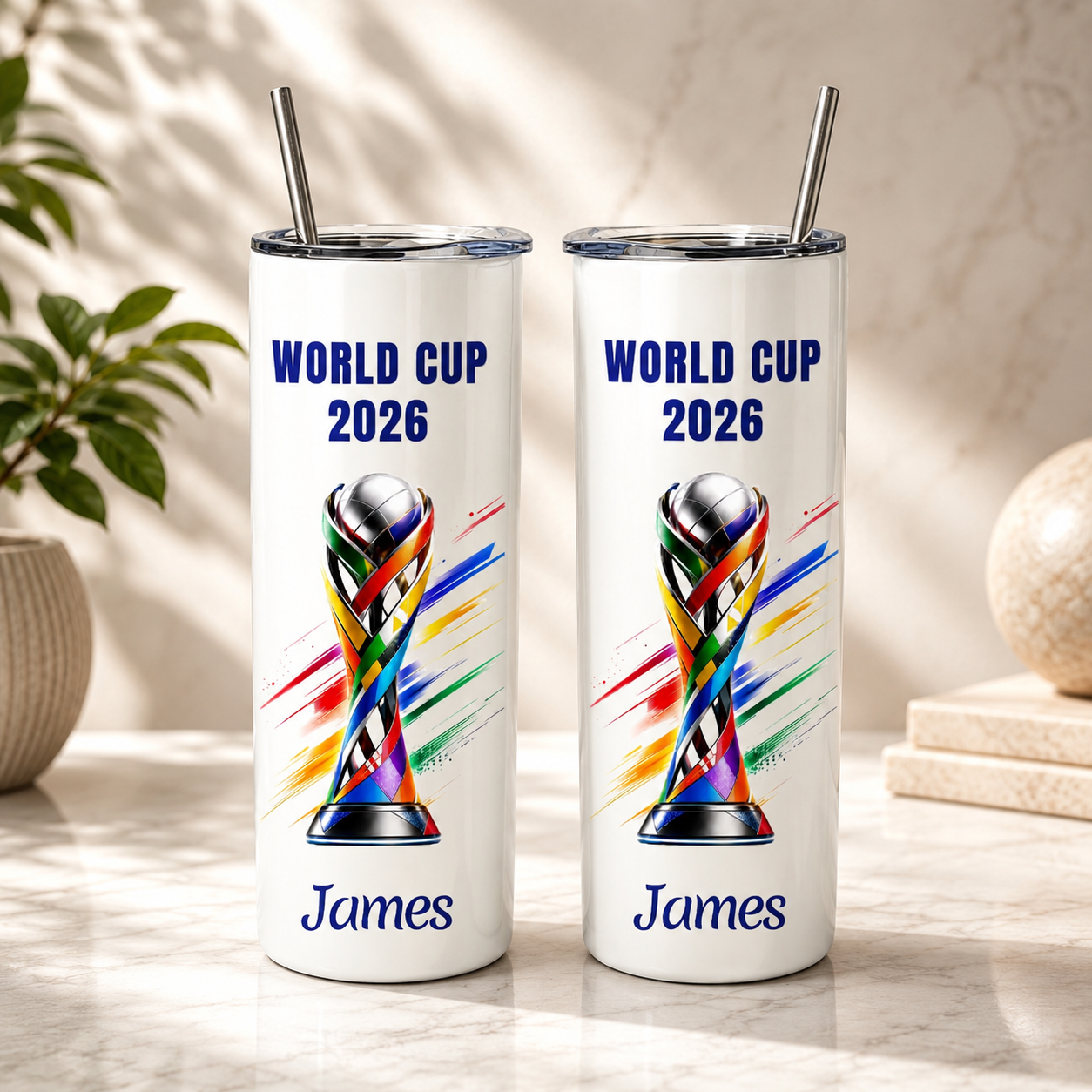 Personalized Soccer Tumbler 3D Effect – Custom Name Football Fan Gift Inspired by World Cup 2026