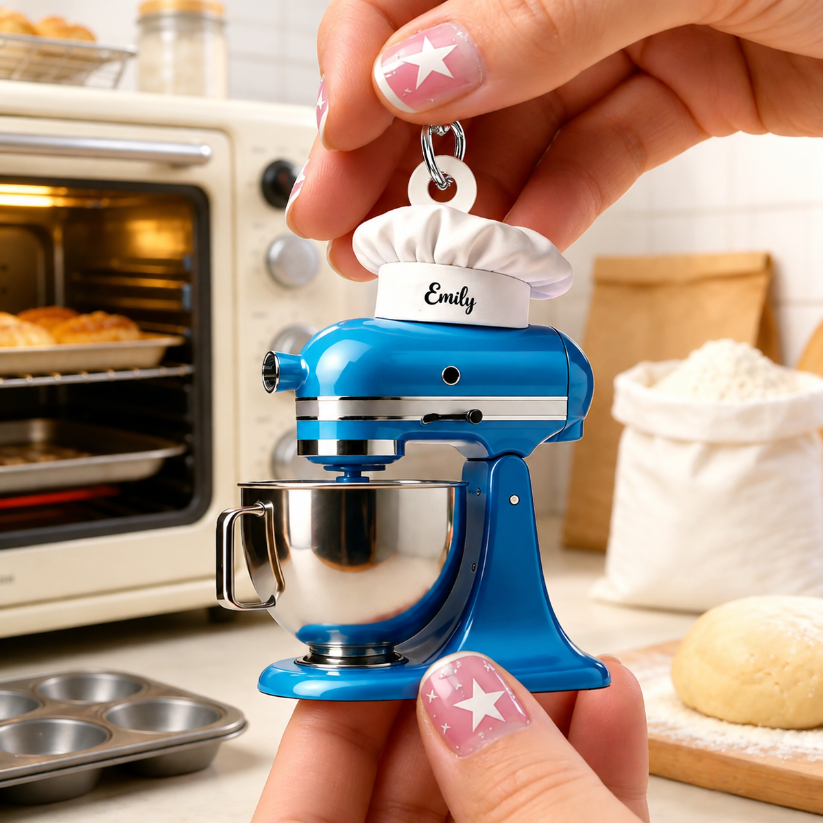 Personalized Stand Mixer 3D Effect Keychain, Custom Baking Mixer Acrylic Keychain with Name, Baker Gift, Pastry Chef Gift, Baking Lover Keychain, Kitchen Gift
