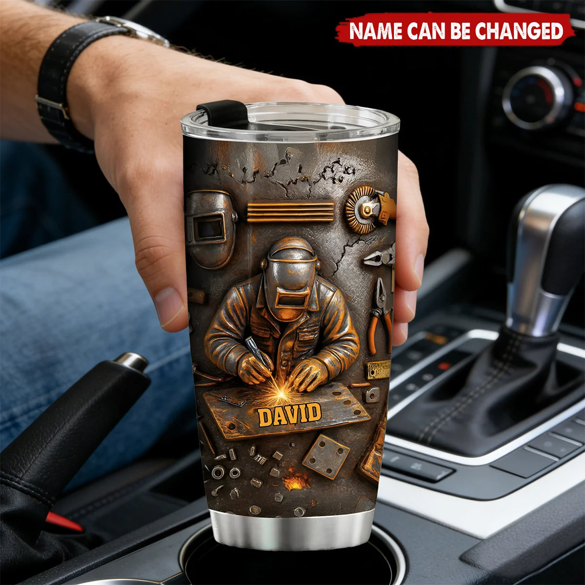 Personalized Welder Tumbler with Name, Custom Welding Tools Stainless Steel Travel Cup, 20oz 30oz Gift for Welder Dad Husband Craftsman
