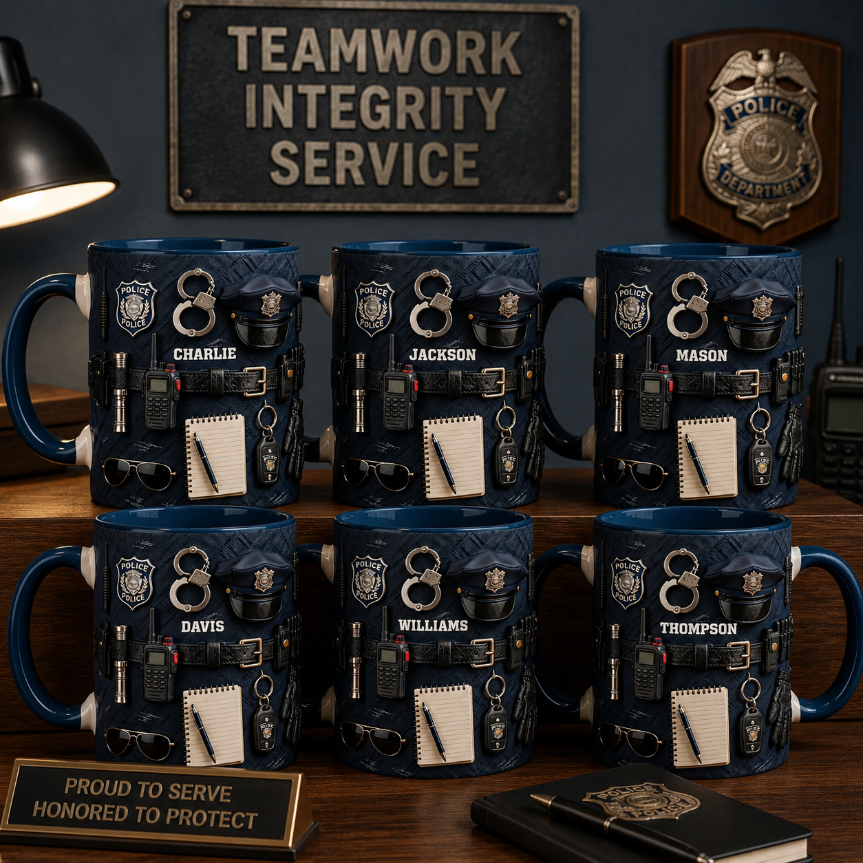 Personalized Police Officer 3D Effect Mug - Custom Name Law Enforcement Ceramic Coffee Cup, Police Academy Graduation Retirement Gift for Him Her, 11oz 15oz