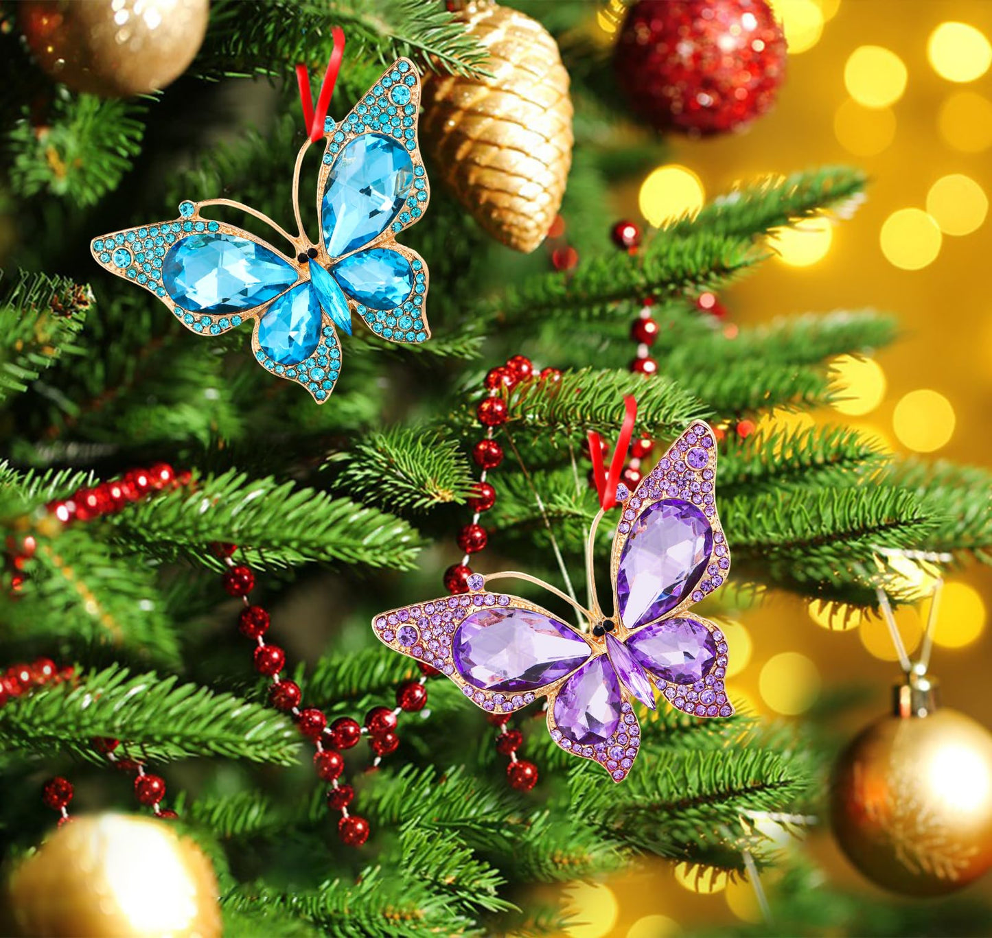 Butterfly Christmas Ornaments 2025, Beautiful Monarch Butterflys Ornament for Tree, Fancy Cute Christmas Ornaments for Kids Girls
