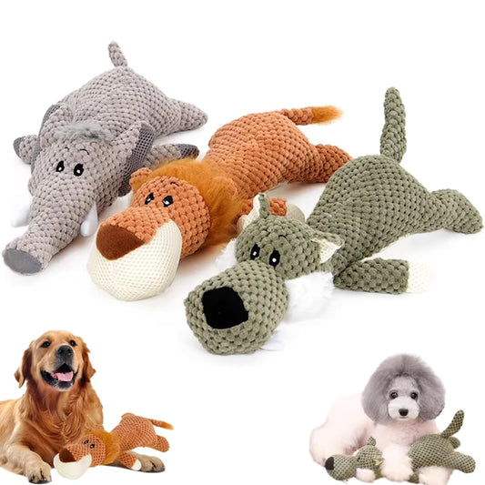ChewAnimal Wolf Plush Dog Toy – Soft, Durable Chew Toy for Strong Chewers, All Dog Sizes