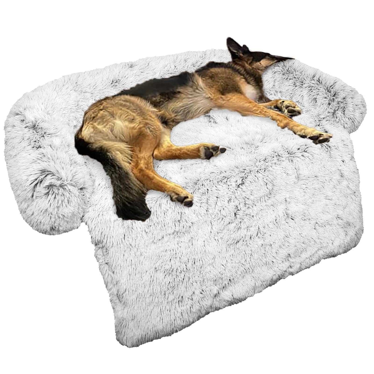 Luxurious Removable Dog Couch Cover, Washable Memory Foam Sofa Protector & Pet Bed