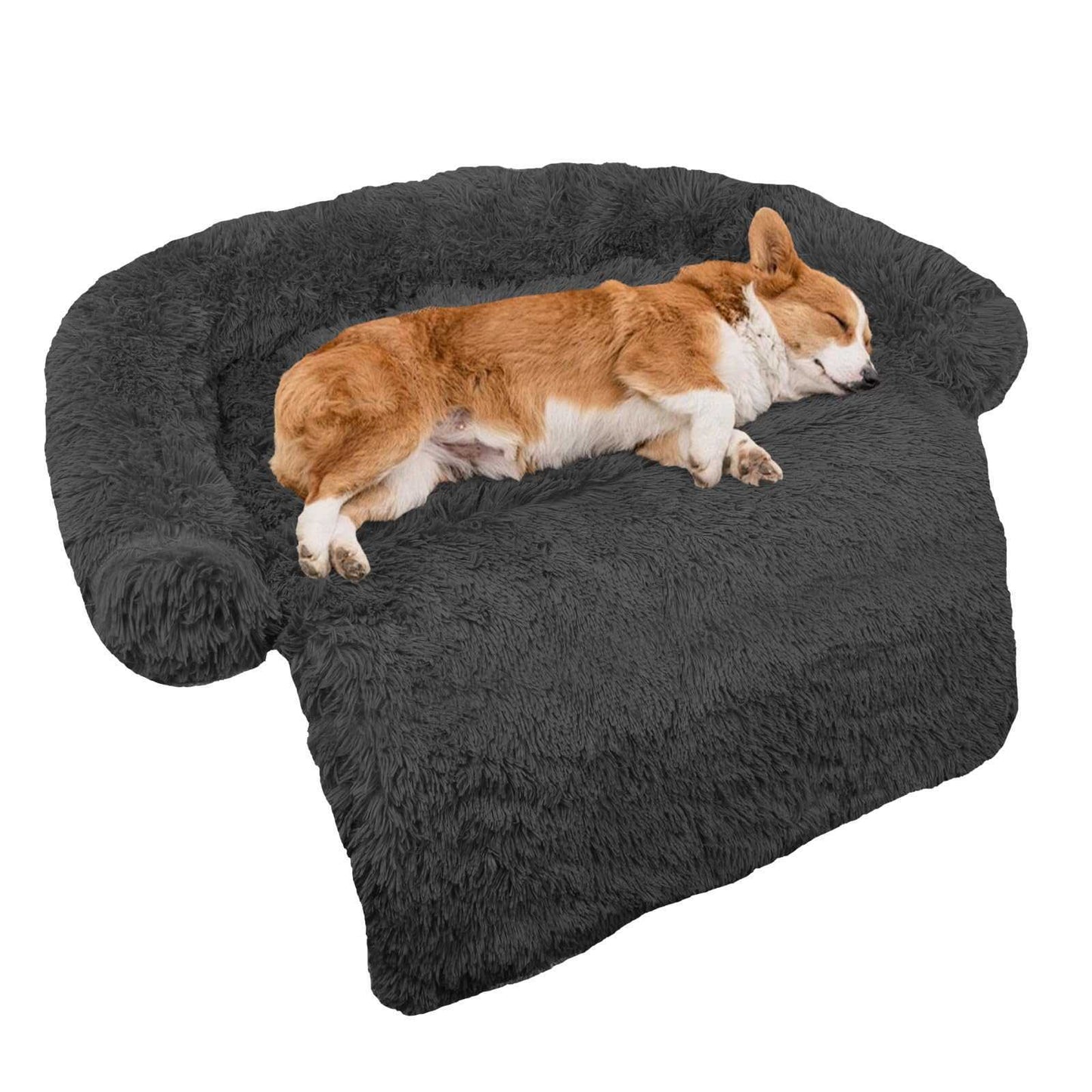 Luxurious Removable Dog Couch Cover, Washable Memory Foam Sofa Protector & Pet Bed