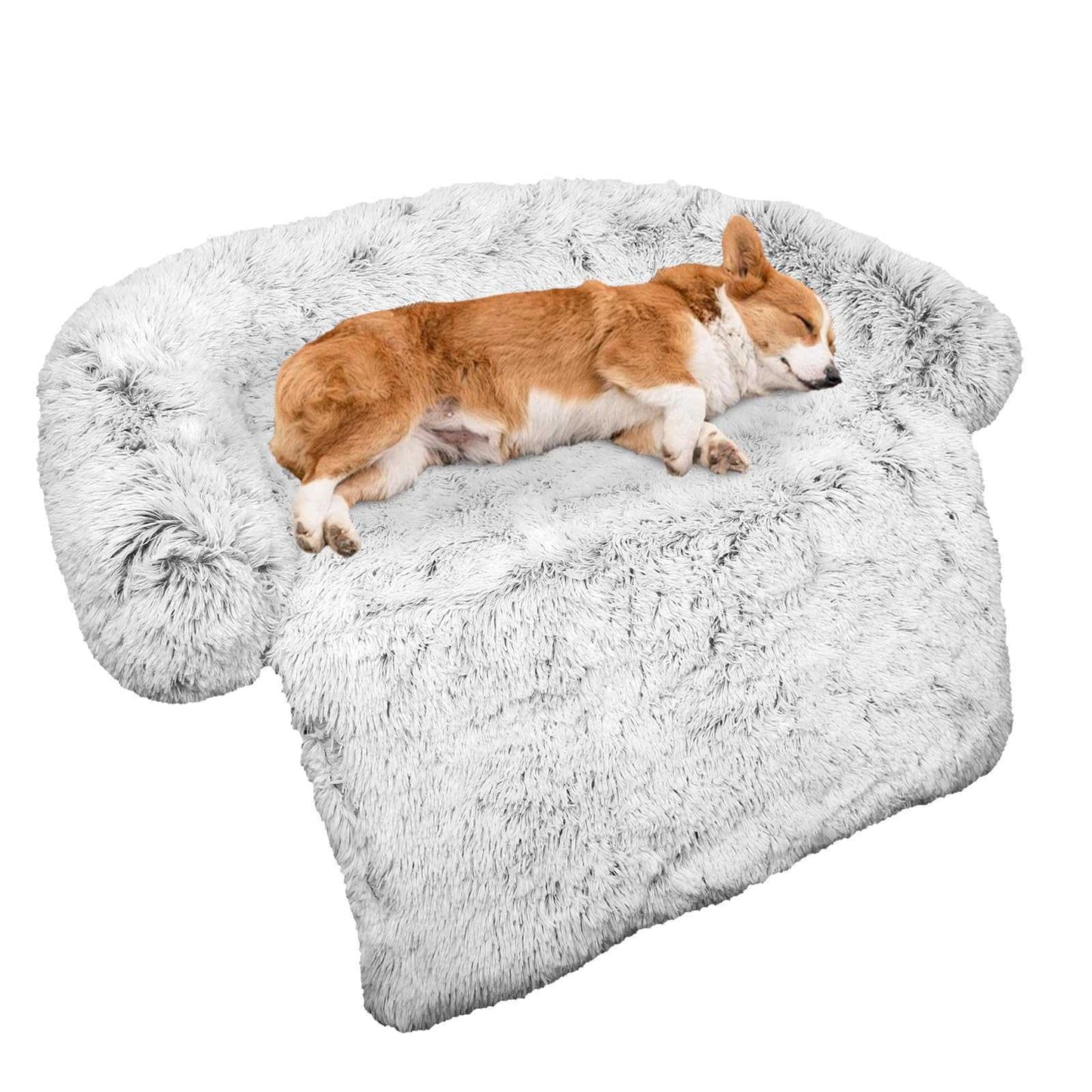 Luxurious Removable Dog Couch Cover, Washable Memory Foam Sofa Protector & Pet Bed