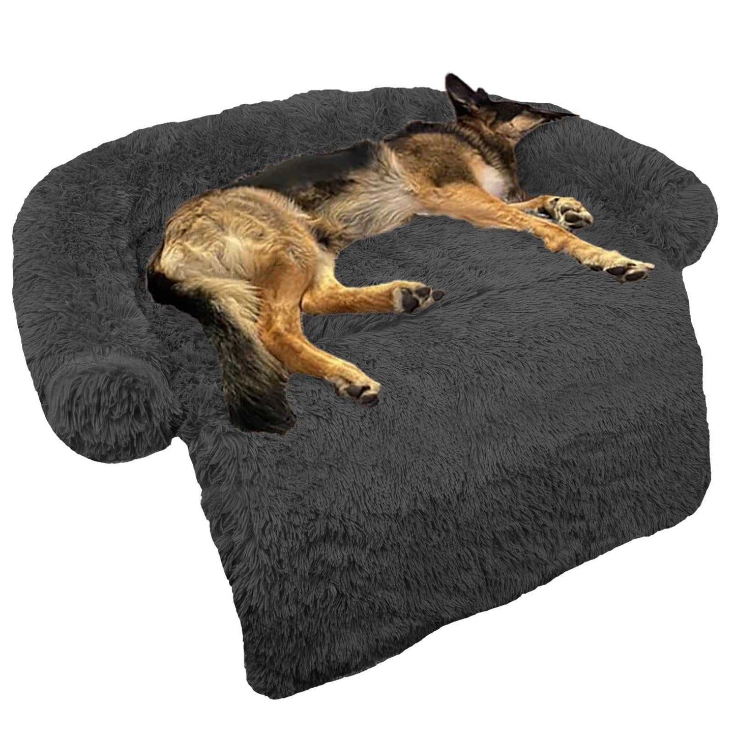 Luxurious Removable Dog Couch Cover, Washable Memory Foam Sofa Protector & Pet Bed