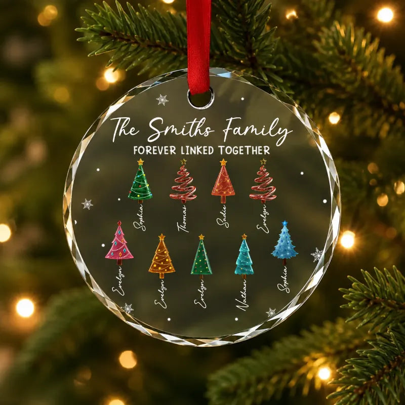 Personalized Siblings Glass Christmas Ornament with Names, Custom Brother Sister Family Keepsake, Christmas Gift for Sibling