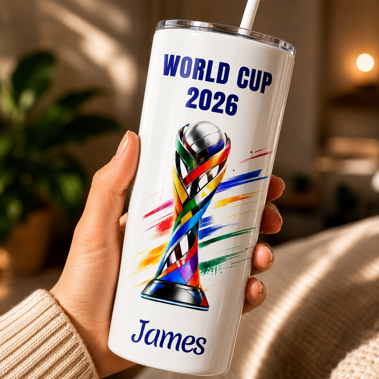 Personalized Soccer Tumbler 3D Effect – Custom Name Football Fan Gift Inspired by World Cup 2026