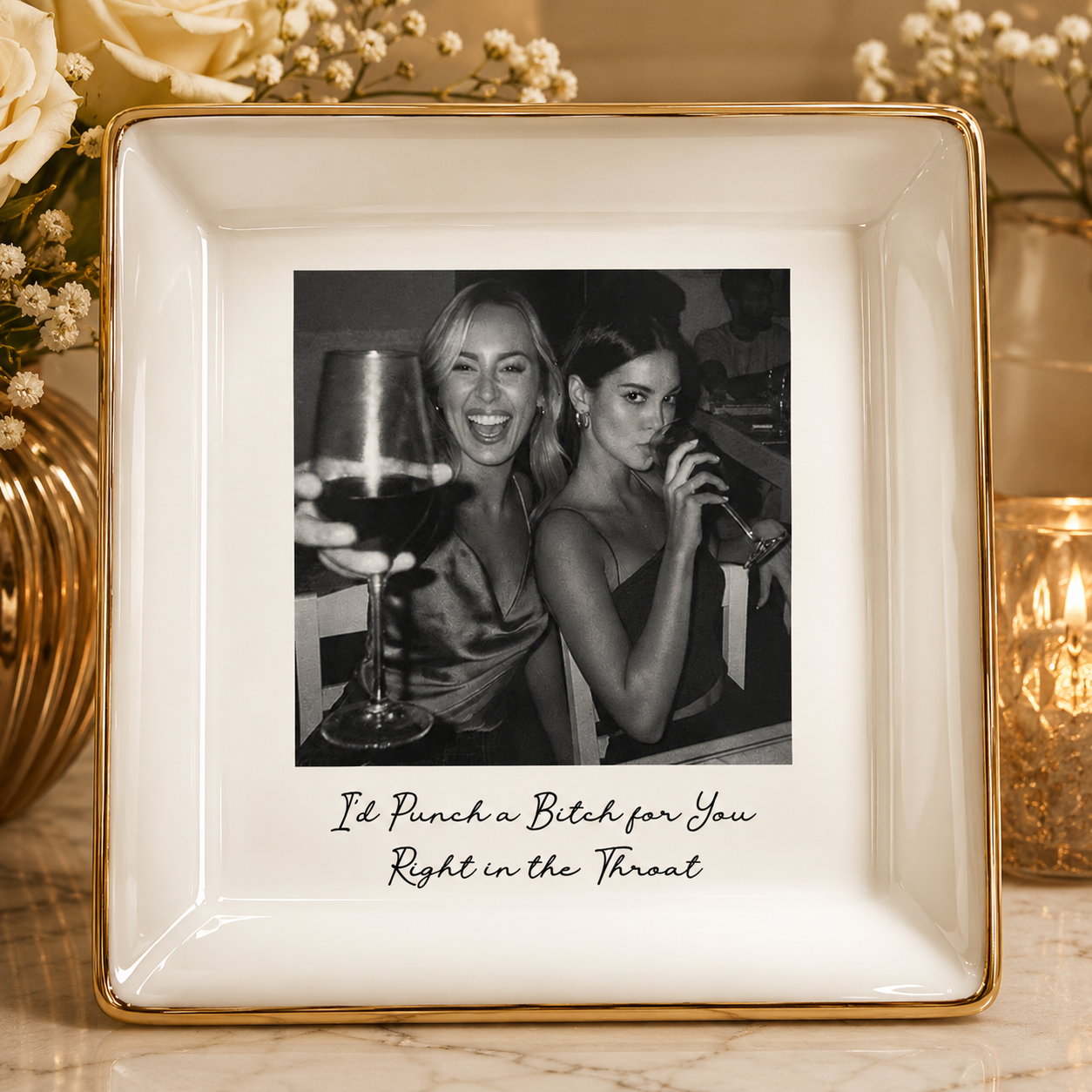 Personalisierte Bestie Foto Schmuckschale – Schmuckablage für die beste Freundin