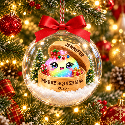 Squishy Dumpling Keepsake 3D Effect Gift For Squishy Hunter - Personalized Acrylic Ball Ornament