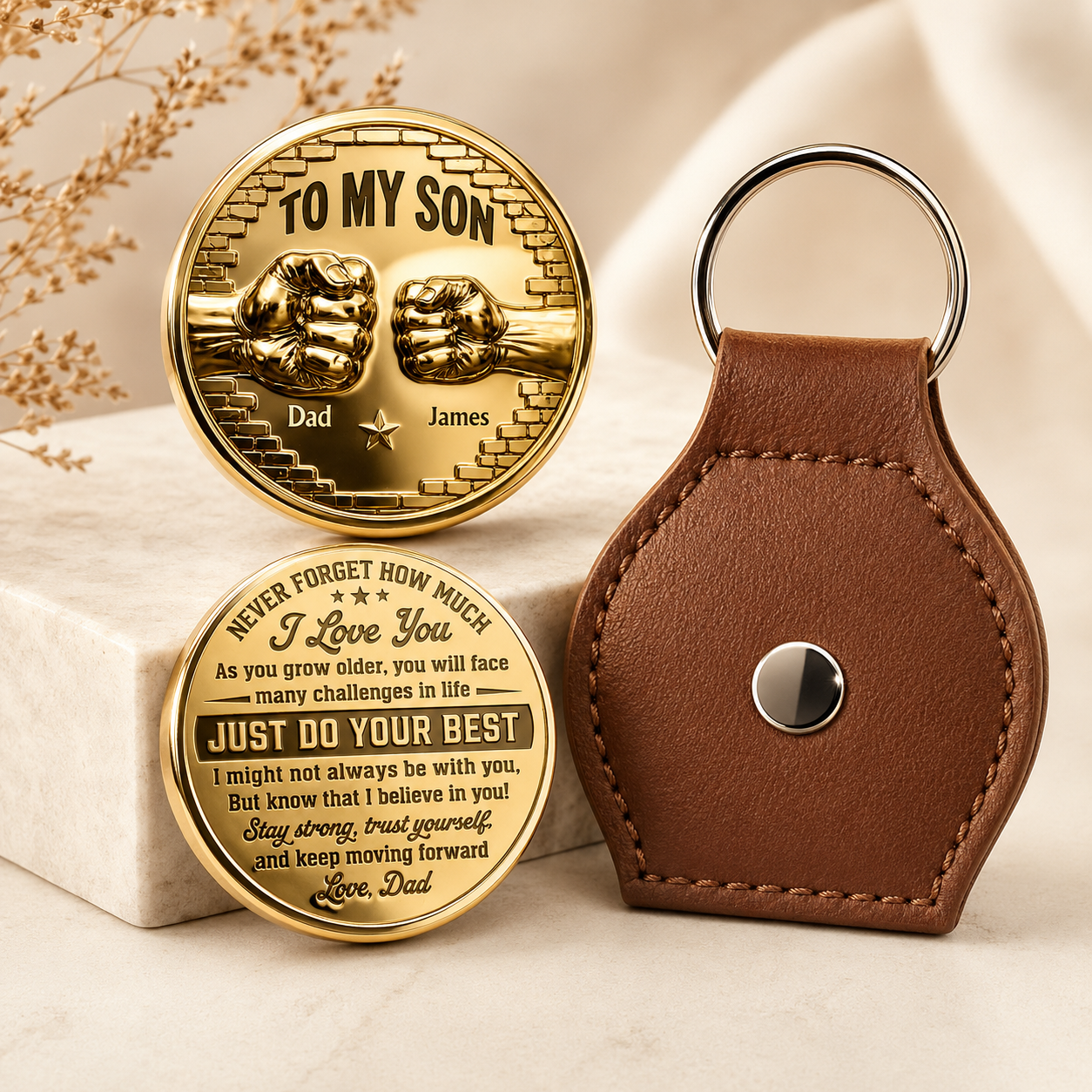To My Son I Believe In You Pocket Hug – Personalized Gift from Dad