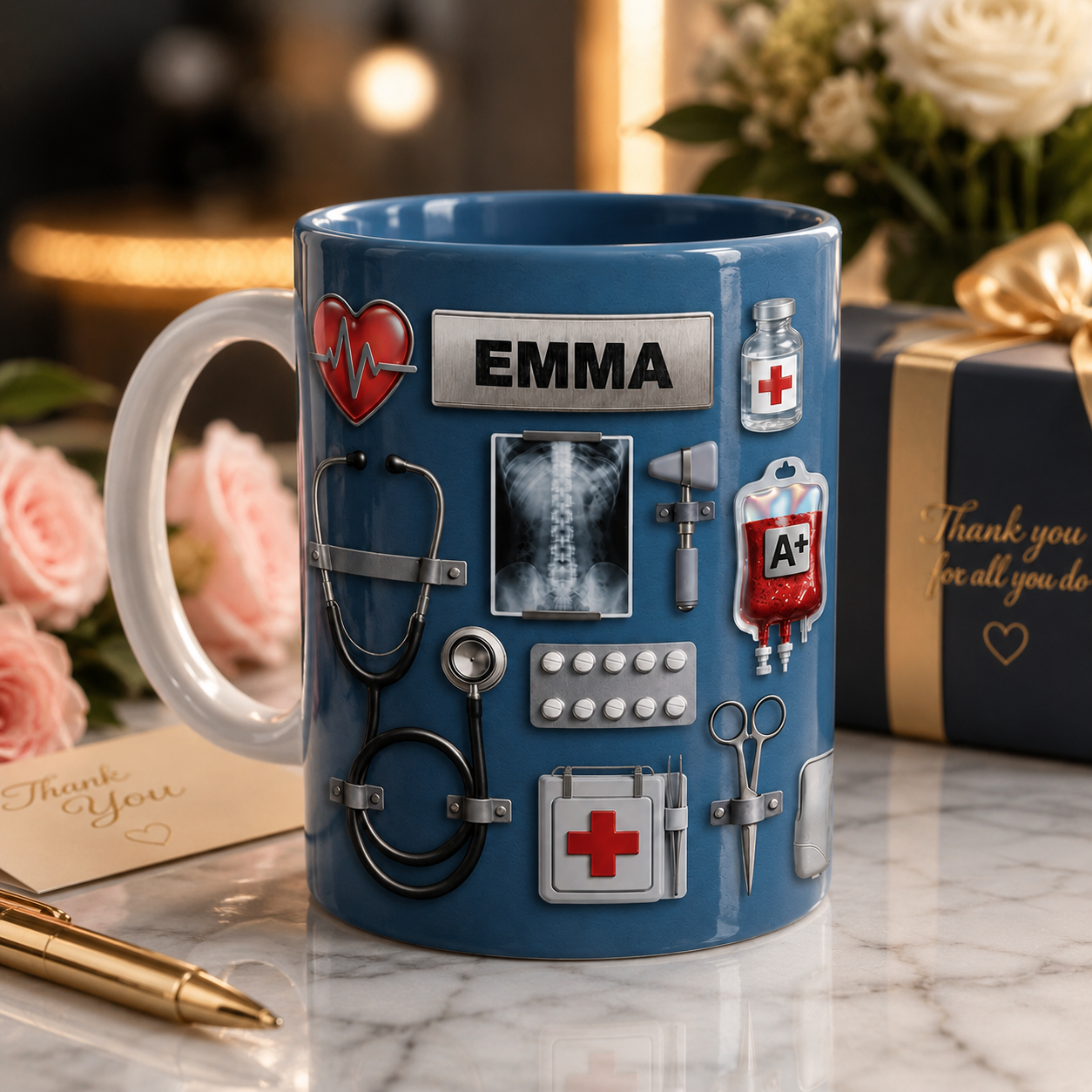 Personalisierte Doktor Kaffeetasse – Medizinische Geschenkidee für Ärzte mit 3D-Effekt