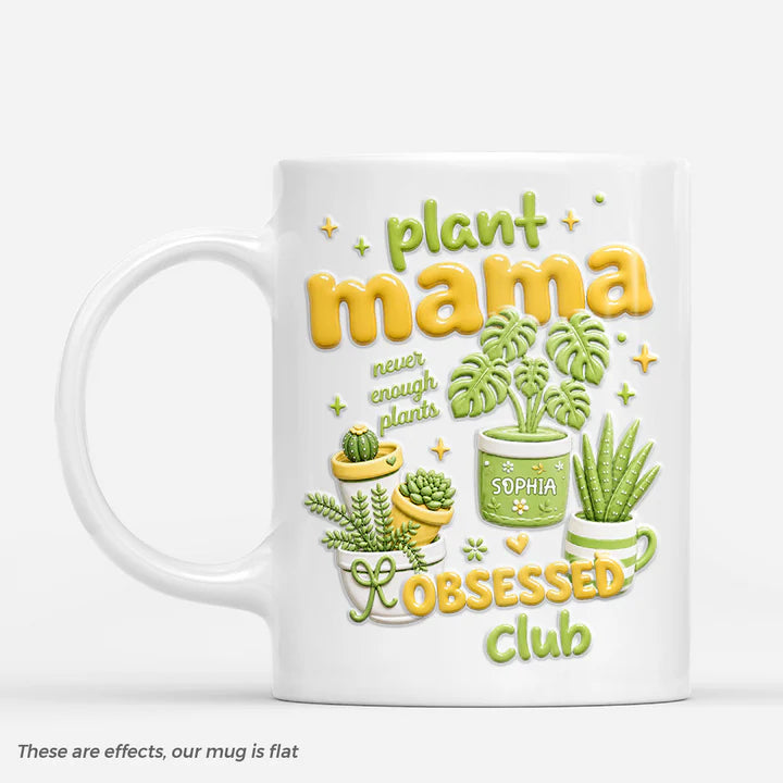 [3D Printing Effect] Plant Mama Mug - Personalized Gardening Gifts