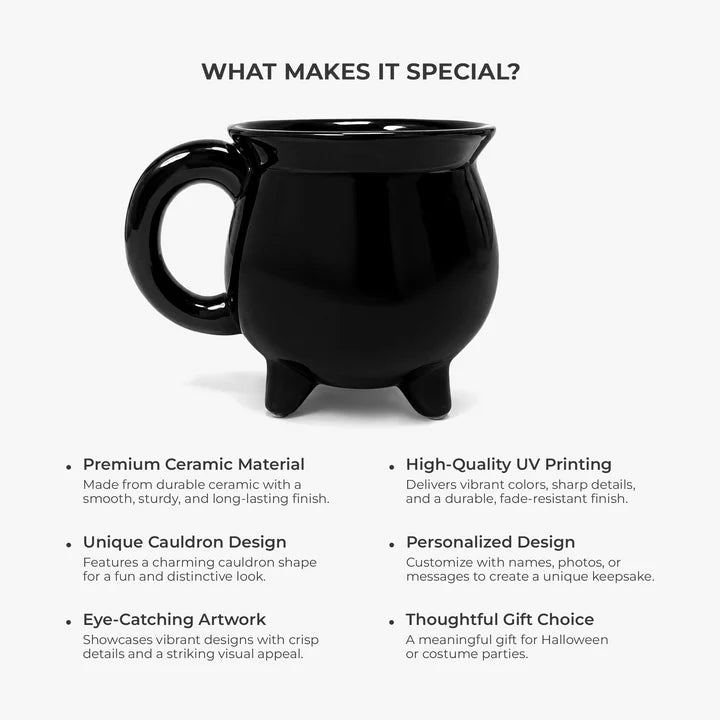 [3D Printing Effect] Moonlit Witch Cauldron Coffee Mug - Personalized Halloween Gifts for Her