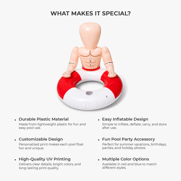 Pool Float with Face Photo - Personalized Summer Gifts for Friends