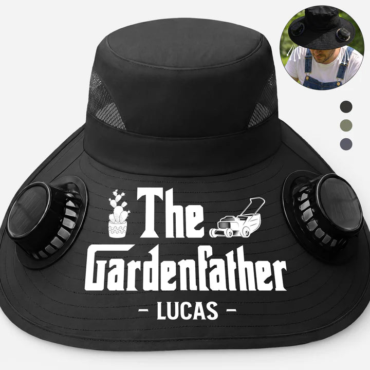 The Gardenfather Solar Fan Hat - Personalized Gifts for Gardeners