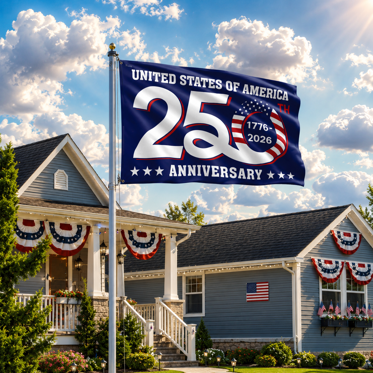 1776–2026 America 250th Anniversary Flag – Patriotic USA Decoration