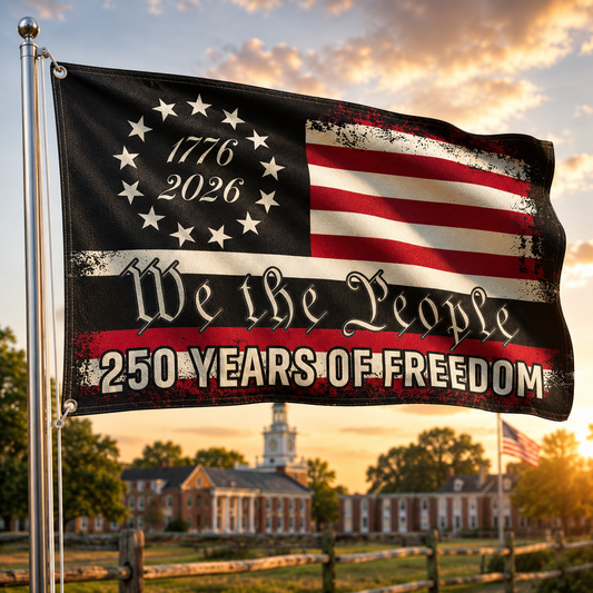 America 250th Anniversary We The People Flag – 1776–2026 Patriotic Decor