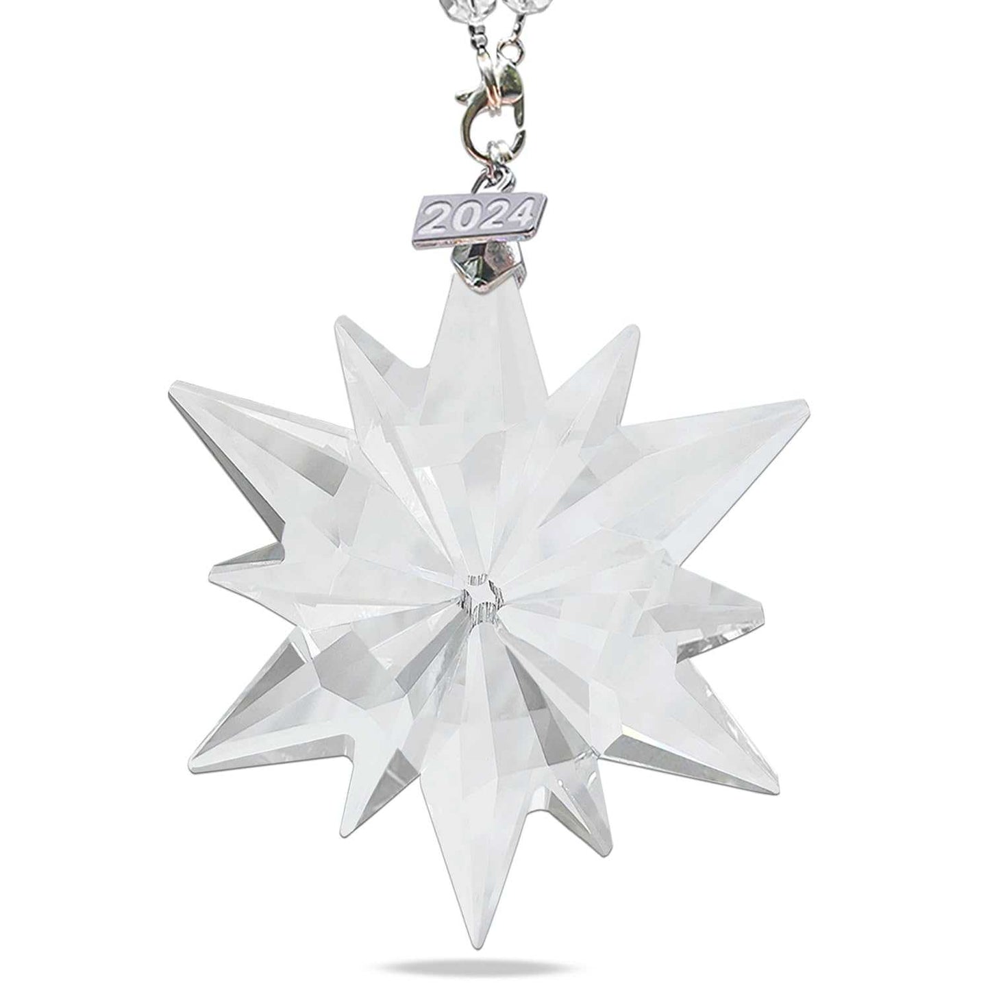 2024 Annual Christmas Ornaments Crystal Snowflake Star, Sparkly Crystal Ornament for Christmas Tree, Beautiful Ornaments for Women Girls