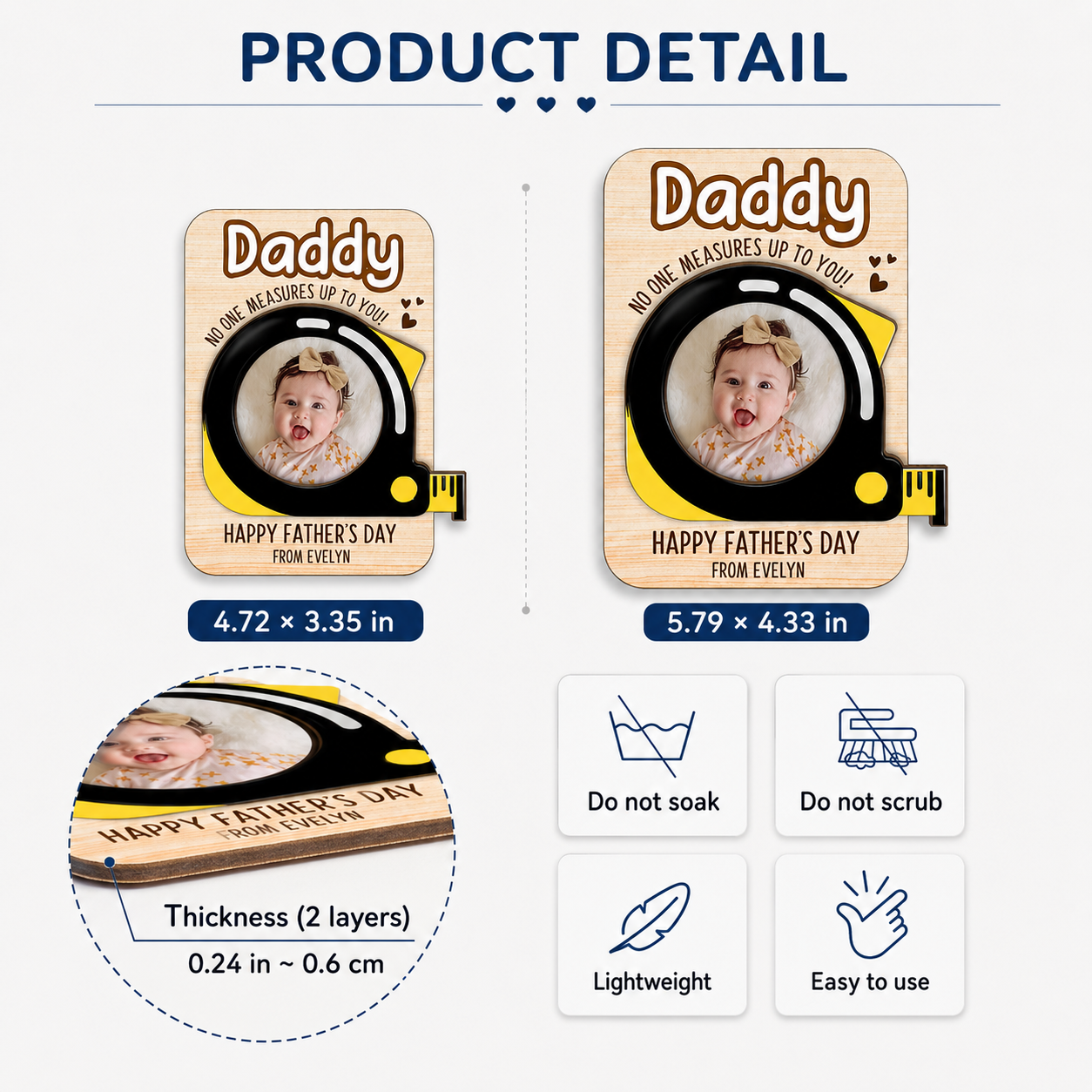 Clip parasol personalizado con foto para papá o abuelo – Nadie se compara contigo, accesorio personalizado para coche, regalo del Día del Padre para papá