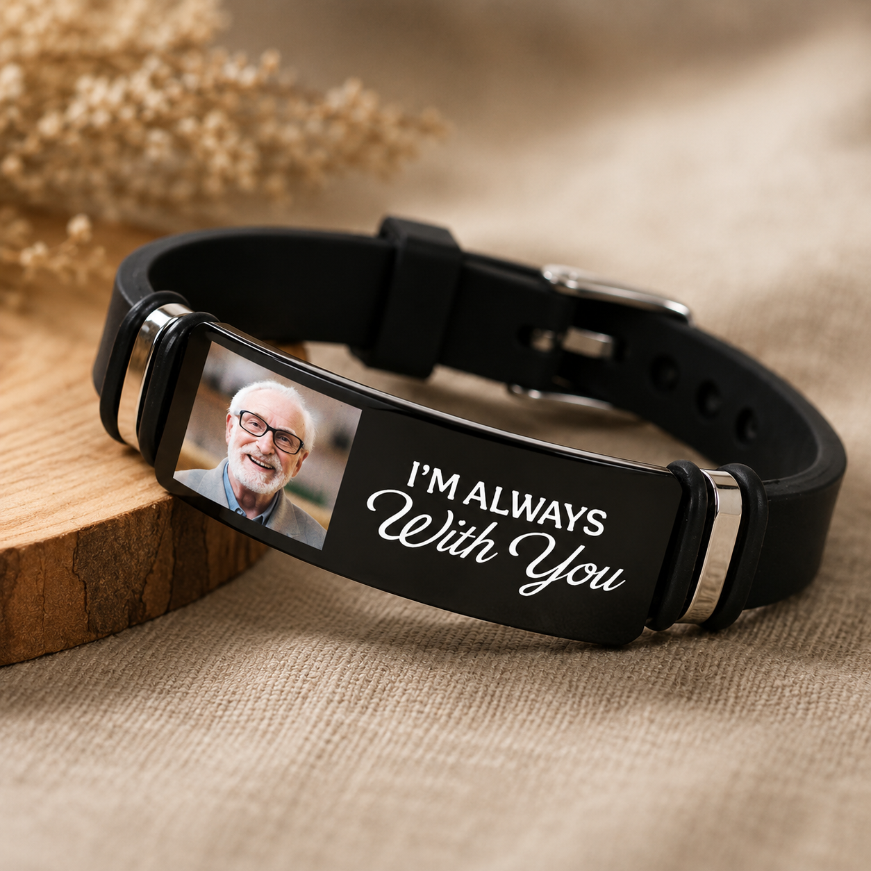 You Never Walk Alone Gedenkarmband – Personalisiertes Foto Silikonarmband
