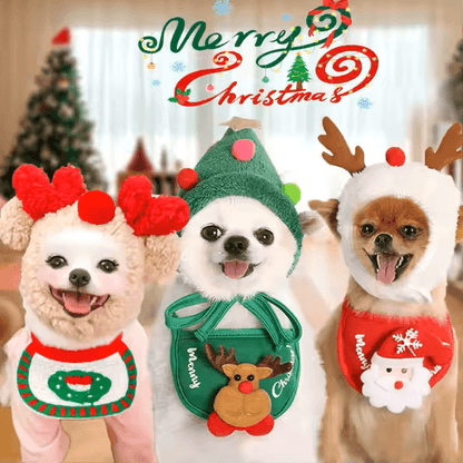Acogedor gorro de asta para mascota para Navidad