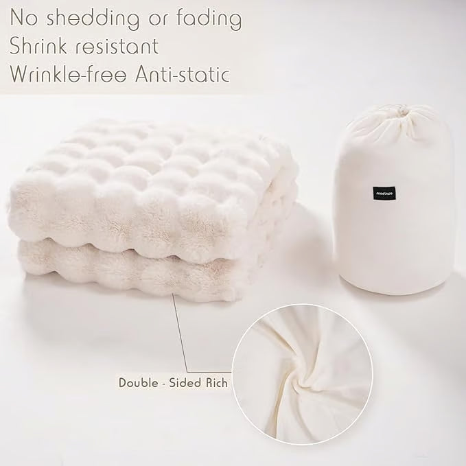 Popular thickened rabbit plush nap blanket, flannel milk velvet cover blanket