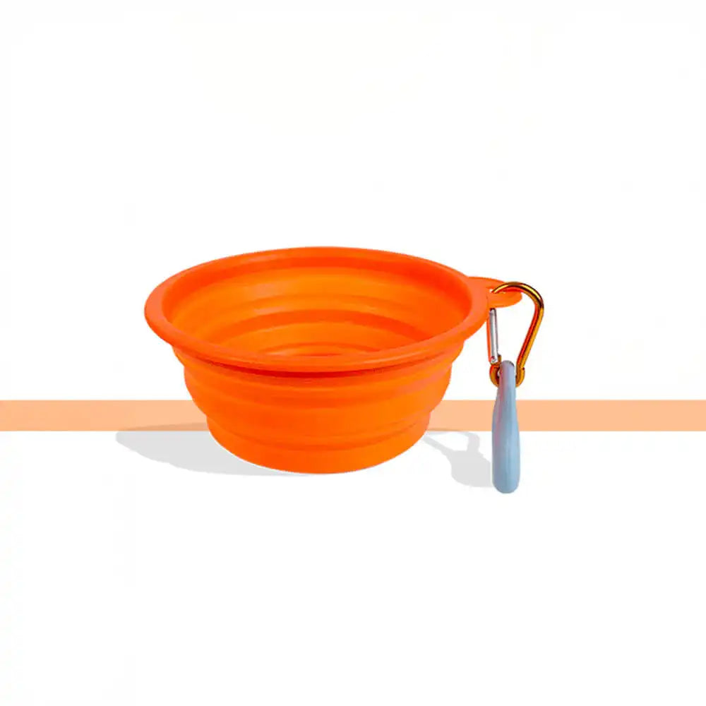 Portable Foldable Expandable Silicone Dog Food & Water Bowl 15oz