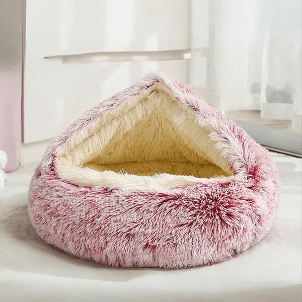 Cozy Pet Cave Bed – Ultra Soft Washable Small Dog & Cat Nest with Non-Slip Base