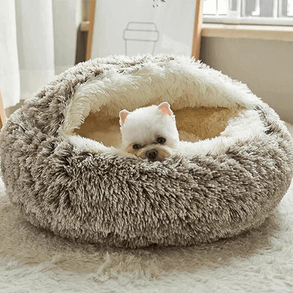 Cozy Pet Cave Bed – Ultra Soft Washable Small Dog & Cat Nest with Non-Slip Base