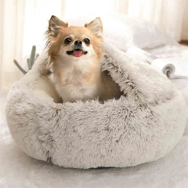 Cozy Pet Cave Bed – Ultra Soft Washable Small Dog & Cat Nest with Non-Slip Base