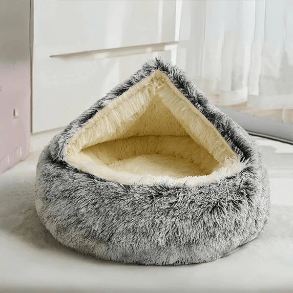 Cozy Pet Cave Bed – Ultra Soft Washable Small Dog & Cat Nest with Non-Slip Base