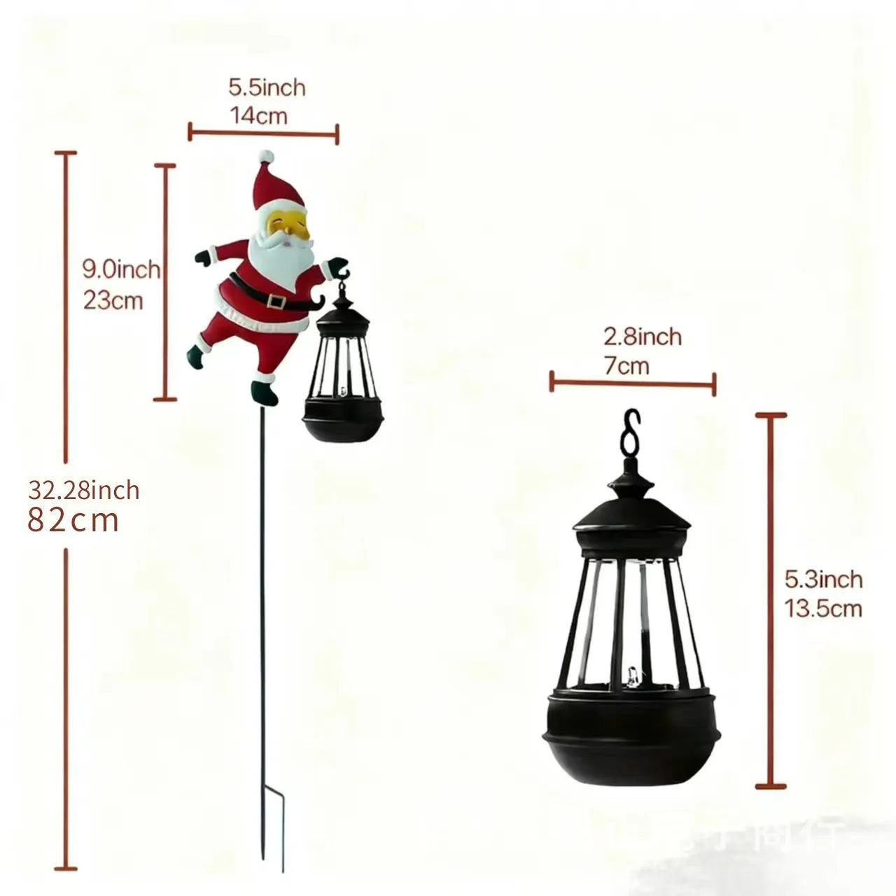Xmas Solar lamp Santa Claus. Magical light fills the garden with festive glow