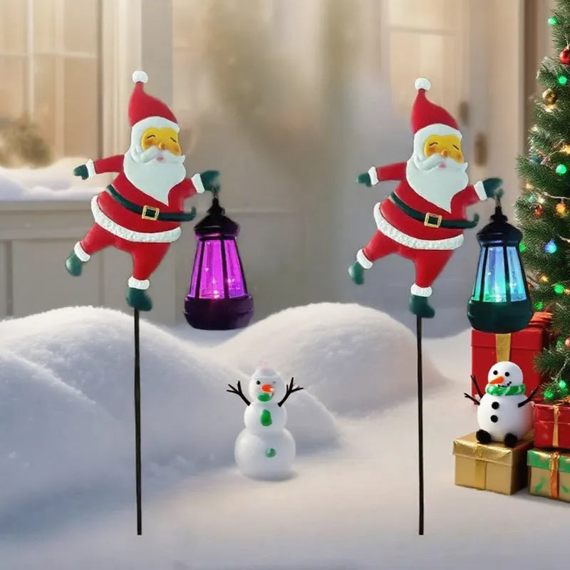 Xmas Solar lamp Santa Claus. Magical light fills the garden with festive glow