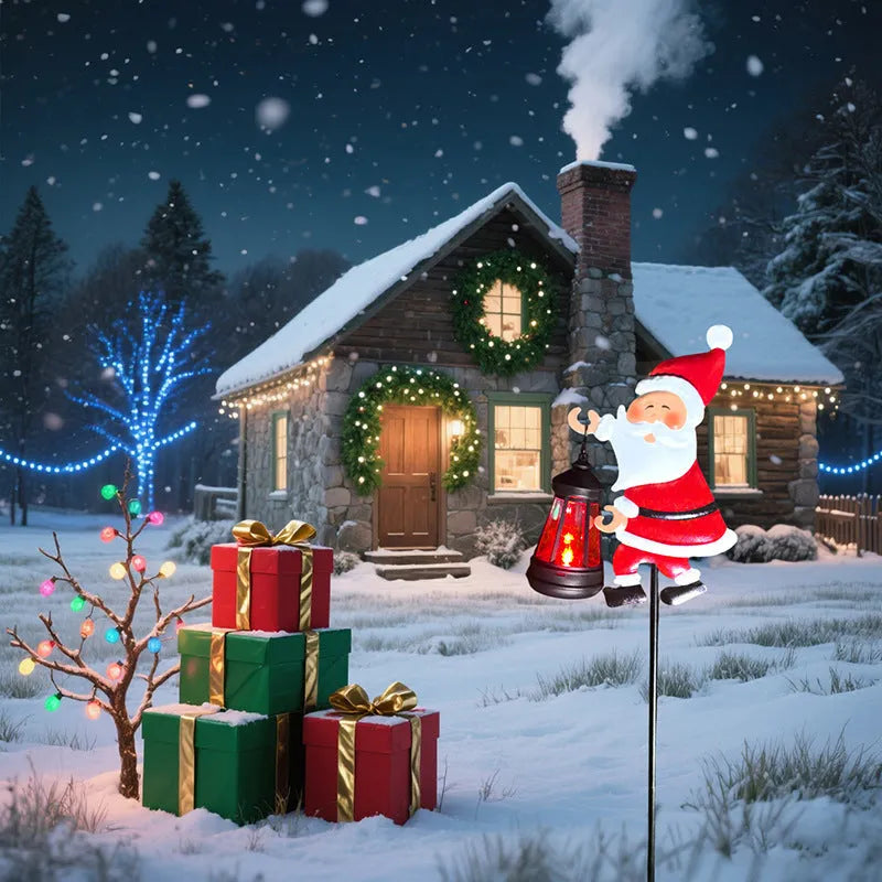 Xmas Solar lamp Santa Claus. Magical light fills the garden with festive glow