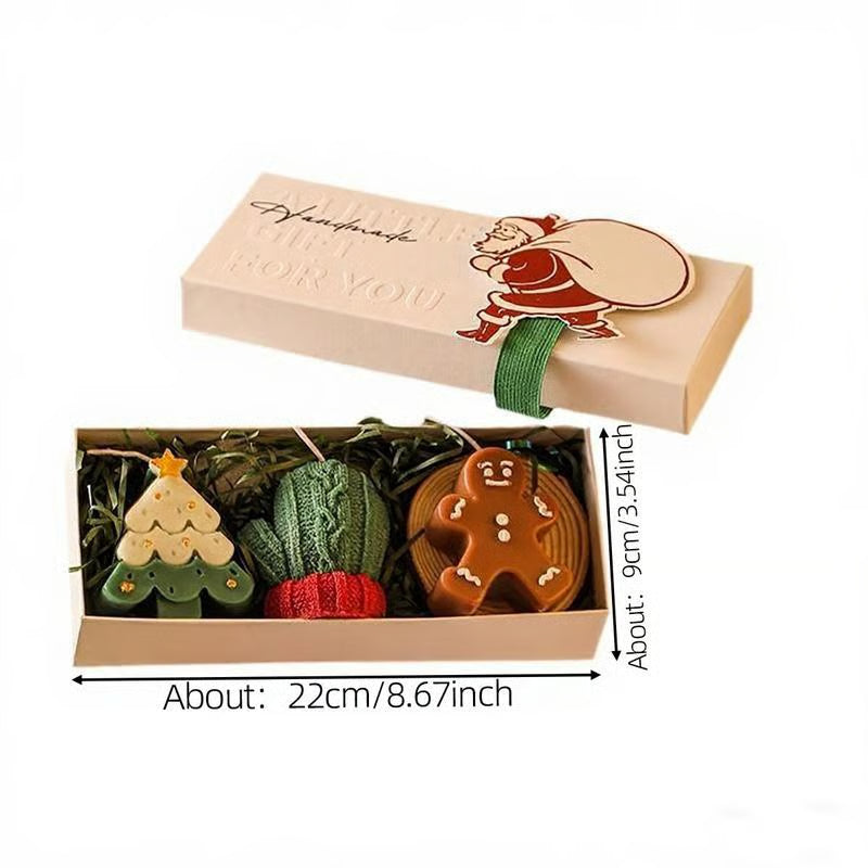 Cute Festive Scented Candles, Handmade Christmas Gift Set - Aromatherapy & Perfect Holiday Decor