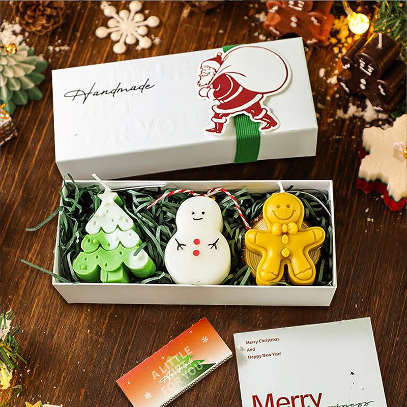 Cute Festive Scented Candles, Handmade Christmas Gift Set - Aromatherapy & Perfect Holiday Decor