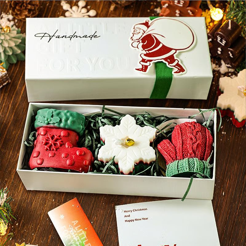 Cute Festive Scented Candles, Handmade Christmas Gift Set - Aromatherapy & Perfect Holiday Decor