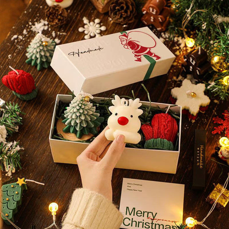 Cute Festive Scented Candles, Handmade Christmas Gift Set - Aromatherapy & Perfect Holiday Decor