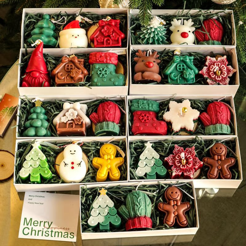 Cute Festive Scented Candles, Handmade Christmas Gift Set - Aromatherapy & Perfect Holiday Decor