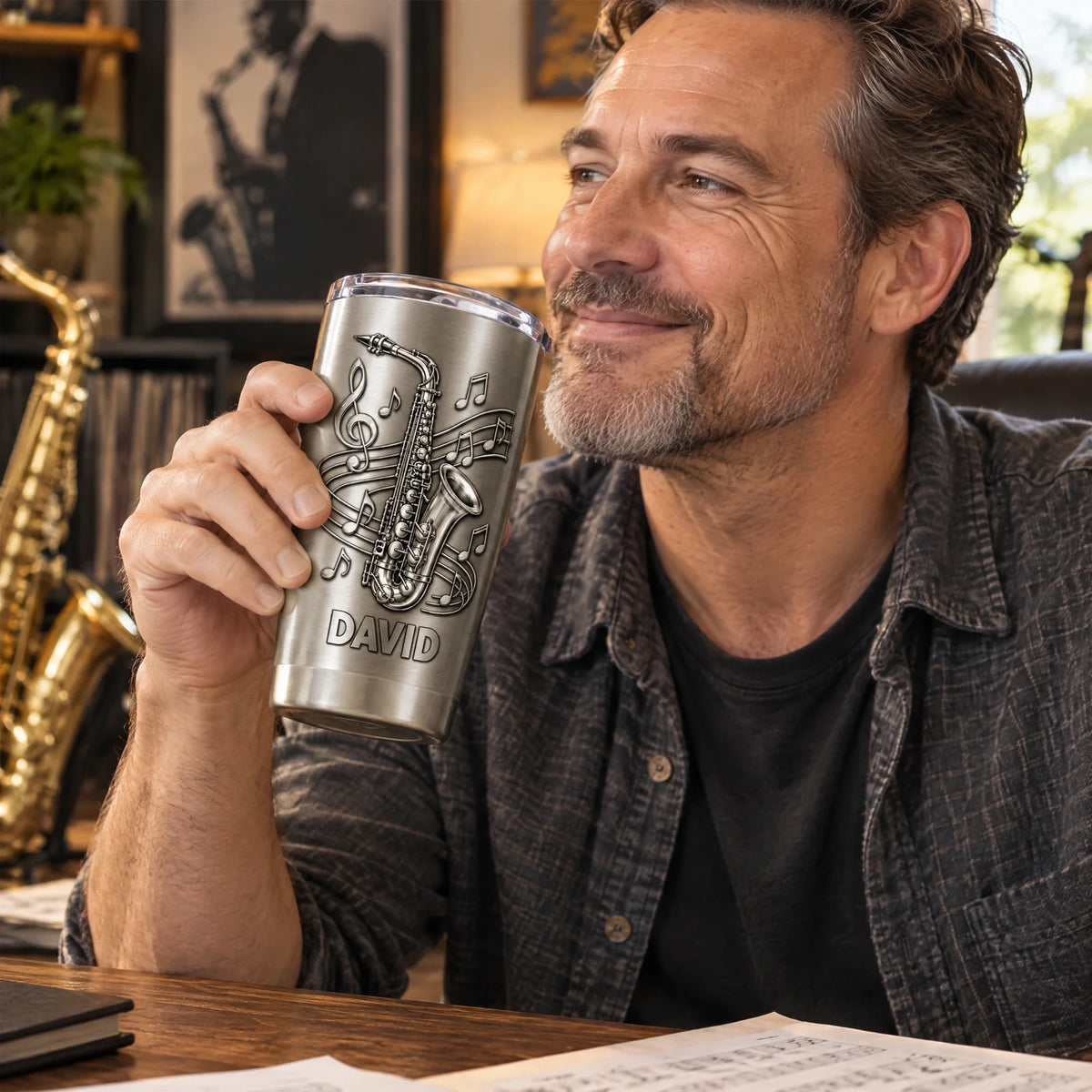 Personalized Music Soul Tumbler – Custom Name Stainless Steel Travel Mug Gift for Music Lovers & Singers