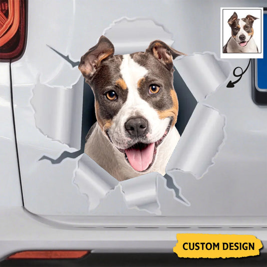 Personalized Peeking Dog & Cat Car Decal – Custom Name Waterproof Vinyl Sticker Gift for Pet Lovers